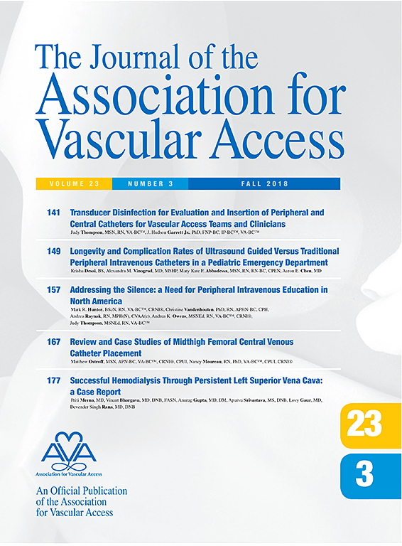 Go to journal home page - Journal of the Association for Vascular Access
